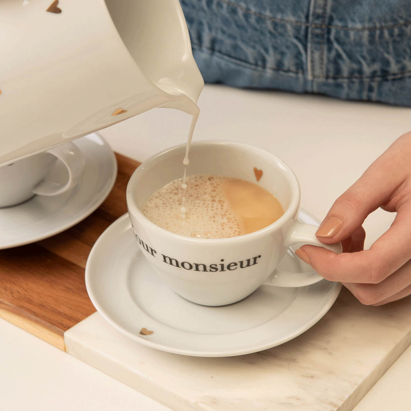 Xícara e Pires Bonjour Monsieur