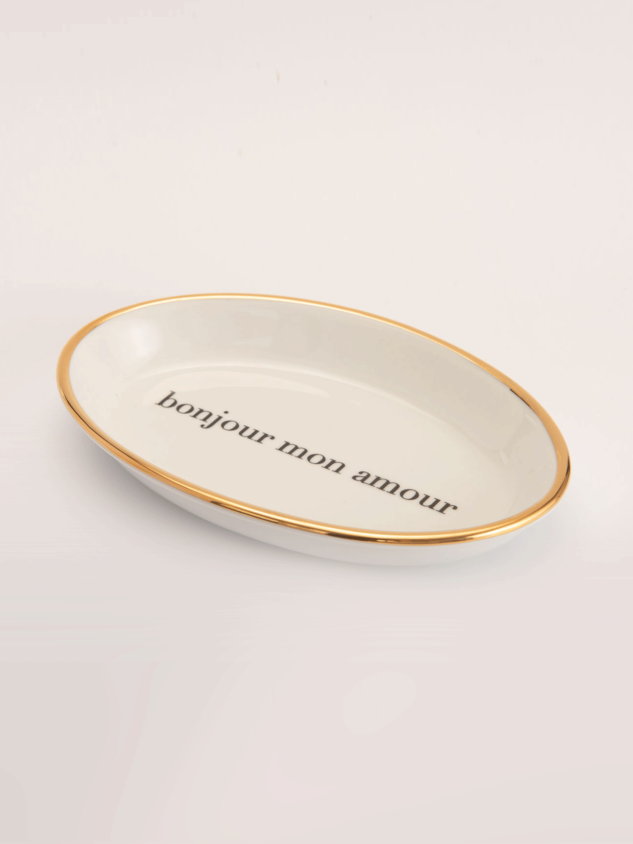 Pratinho oval "Bonjour Mon Amour"