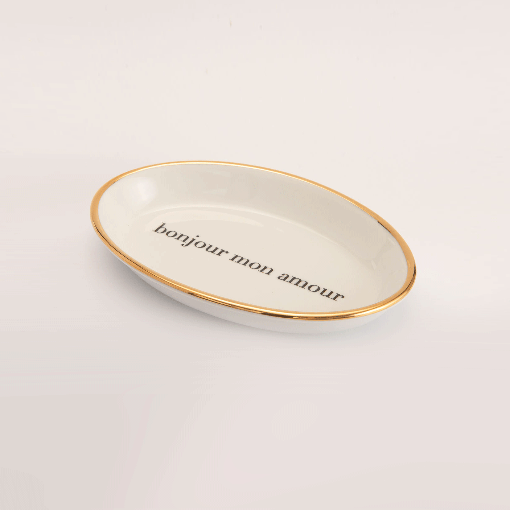Pratinho oval "Bonjour Mon Amour"