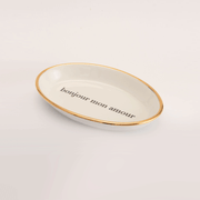 Pratinho oval "Bonjour Mon Amour"