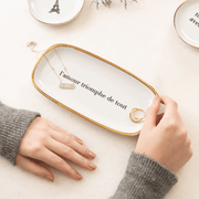 Pratinho retangular "L'amour Triomphe de tout"